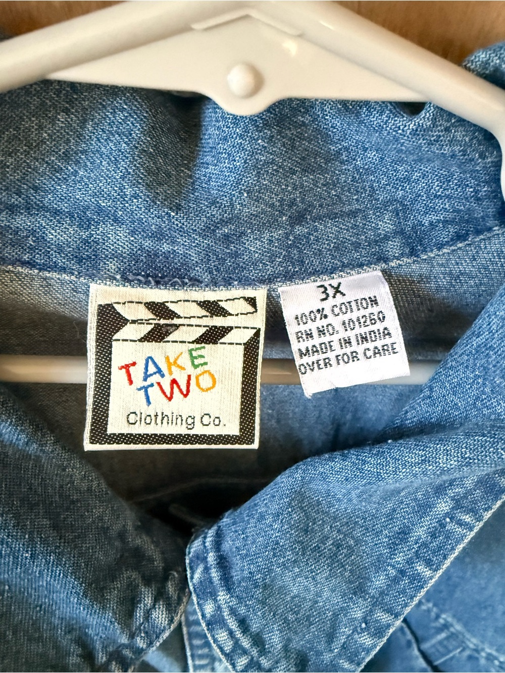 Take Two Light Blue Denim Shirt Jacket with horse embroidery - Picture 2 of 3